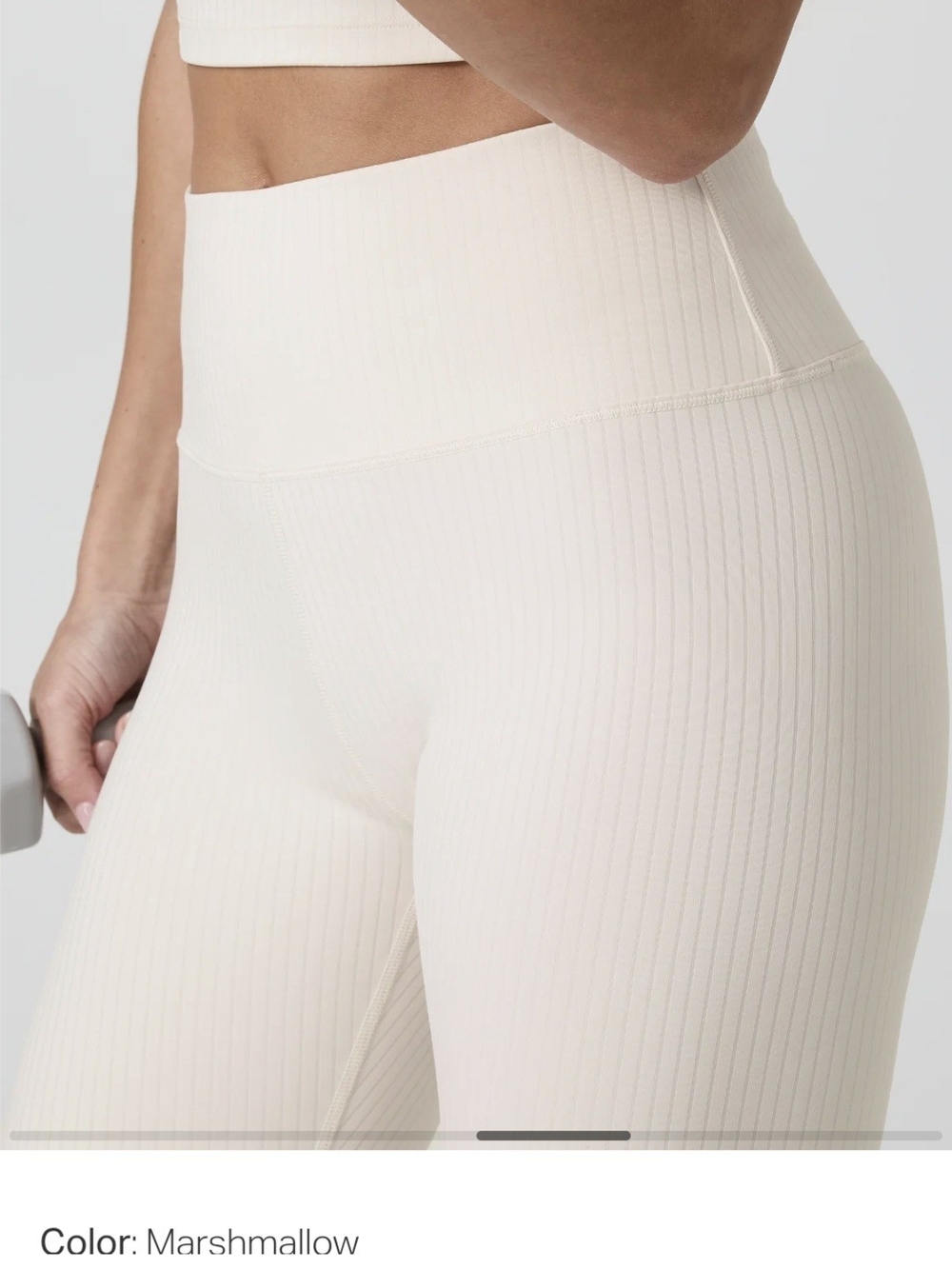 Vuori Inversion Ribbed High-Waist Shorts in Marshmallow NWOT
